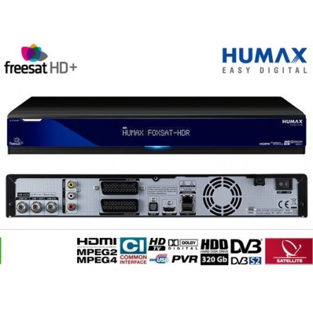 Récepteur Humax FOXSAT-HDR pour Freesat, chaine anglaise par satellite