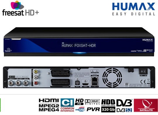Receiver Humax FOXSAT-HDR Freesat, English satellite channel for