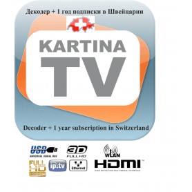 Kartina tv, HD Iptv Micro, 80 channels Russians 1 year
