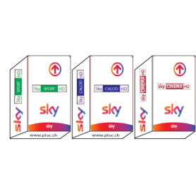 (3) Sky Tv Italia Hd, Sky Calcio HD, Sky Sport HD, Sky Cinema HD, carte d'abonnement Sky It.