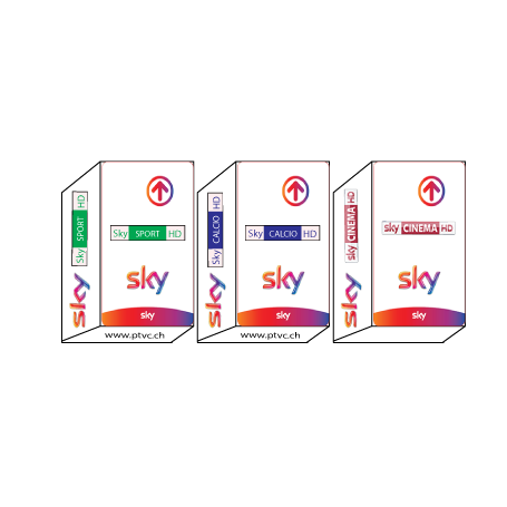 Sky Italia Hd Tv, Sky Calcio HD, Sky Sport HD, Sky Movies HD, Sky es Abo-Karte.