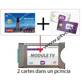 PCMCIA Viaccess seguro listo, para tarjeta Suiza acceso SAT y doble BIS READY 12 meses